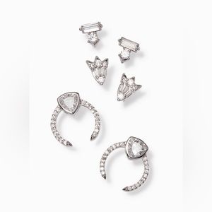 Stella & Dot Earring Trio Set in silver